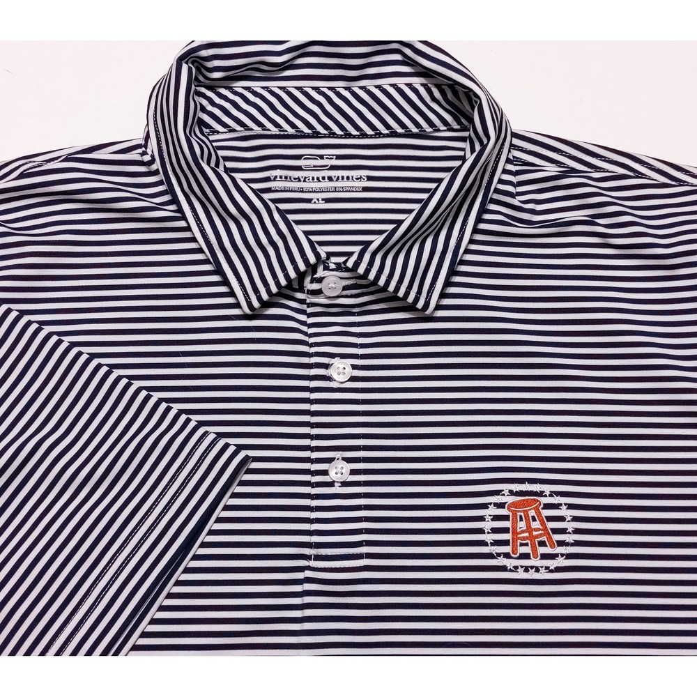 VINEYARD VINES Barstool Sports Performance Polo Shirt Blue Striped Men's XL